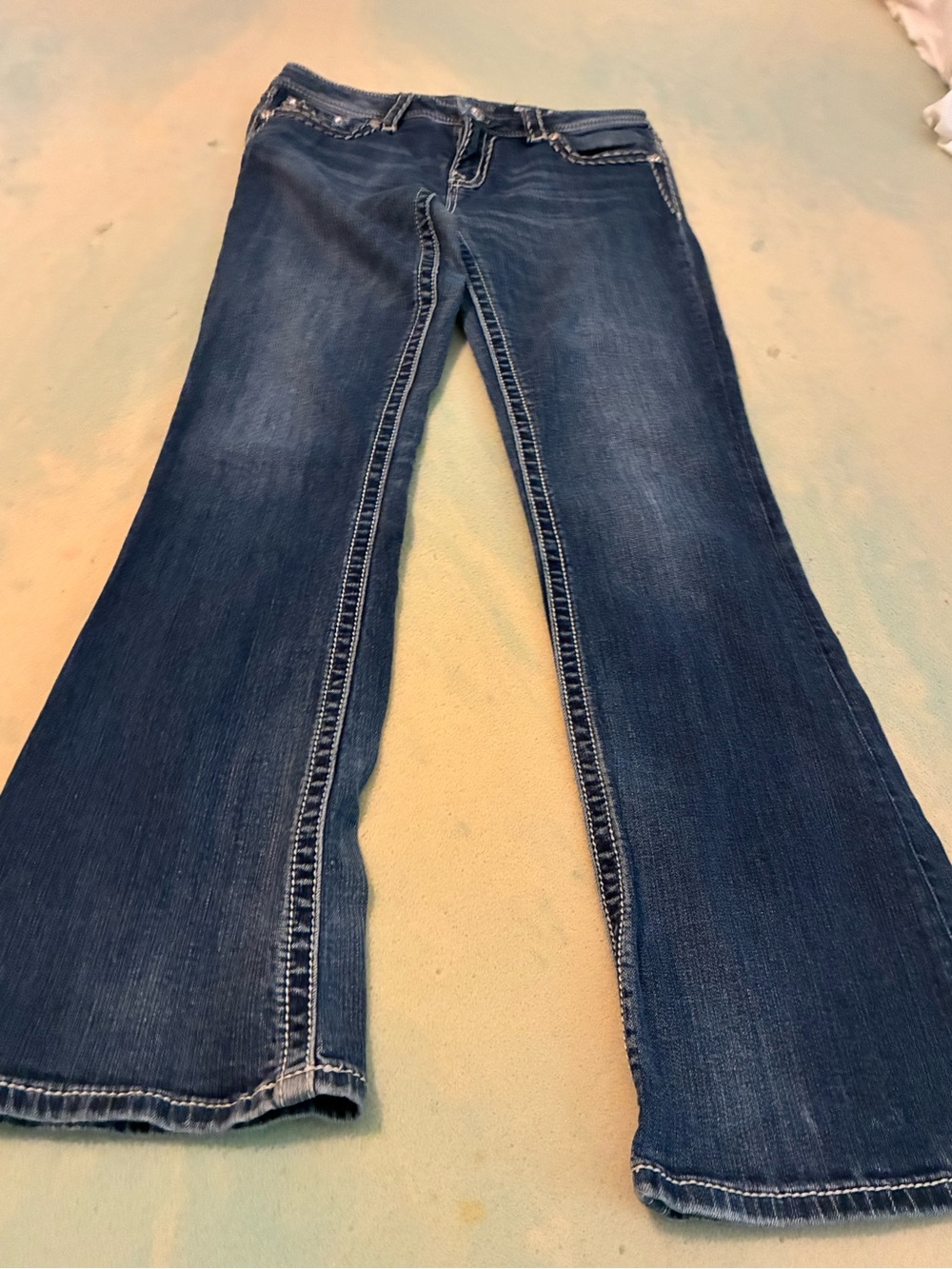 Classic Women's Dark Blue Bootcut Jeans - Brand Miss Me